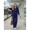 image:imageGRECERELLE Womens Lounge Sets 2 Piece Sweatsuit Outfits Matching TracksuitNavy Blue