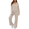 image:imageGRECERELLE Womens Lounge Sets 2 Piece Sweatsuit Outfits Matching TracksuitOatmeal