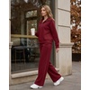 image:imageGRECERELLE Womens Lounge Sets 2 Piece Sweatsuit Outfits Matching TracksuitWine Red