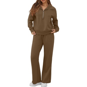image:imageGRECERELLE Womens Lounge Sets 2 Piece Sweatsuit Outfits Matching TracksuitBrown