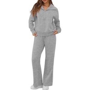 image:imageGRECERELLE Womens Lounge Sets 2 Piece Sweatsuit Outfits Matching TracksuitDark Grey