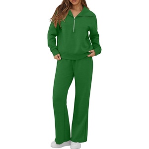 image:imageGRECERELLE Womens Lounge Sets 2 Piece Sweatsuit Outfits Matching TracksuitGreen